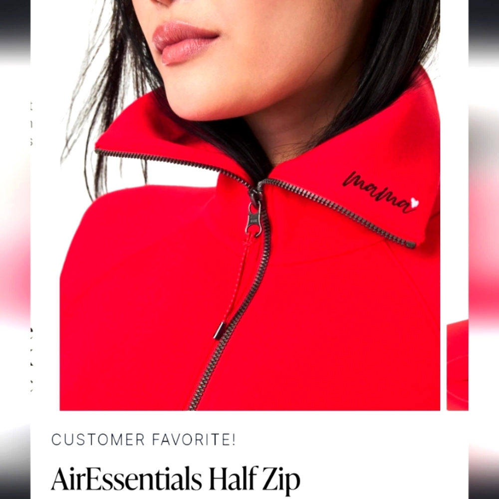 SPANX Airessentials HalfZip Red Mama Small